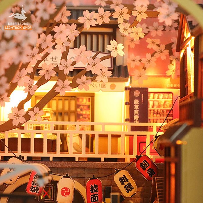 Mô hình 3D Book Nook Sakura DIY bằng gỗ. Sakura Holidays. Nhà búp bê TẶNG KEO DÁN VÀ NHÍP THƯỚC M2211. Quà tặng ý nghĩa