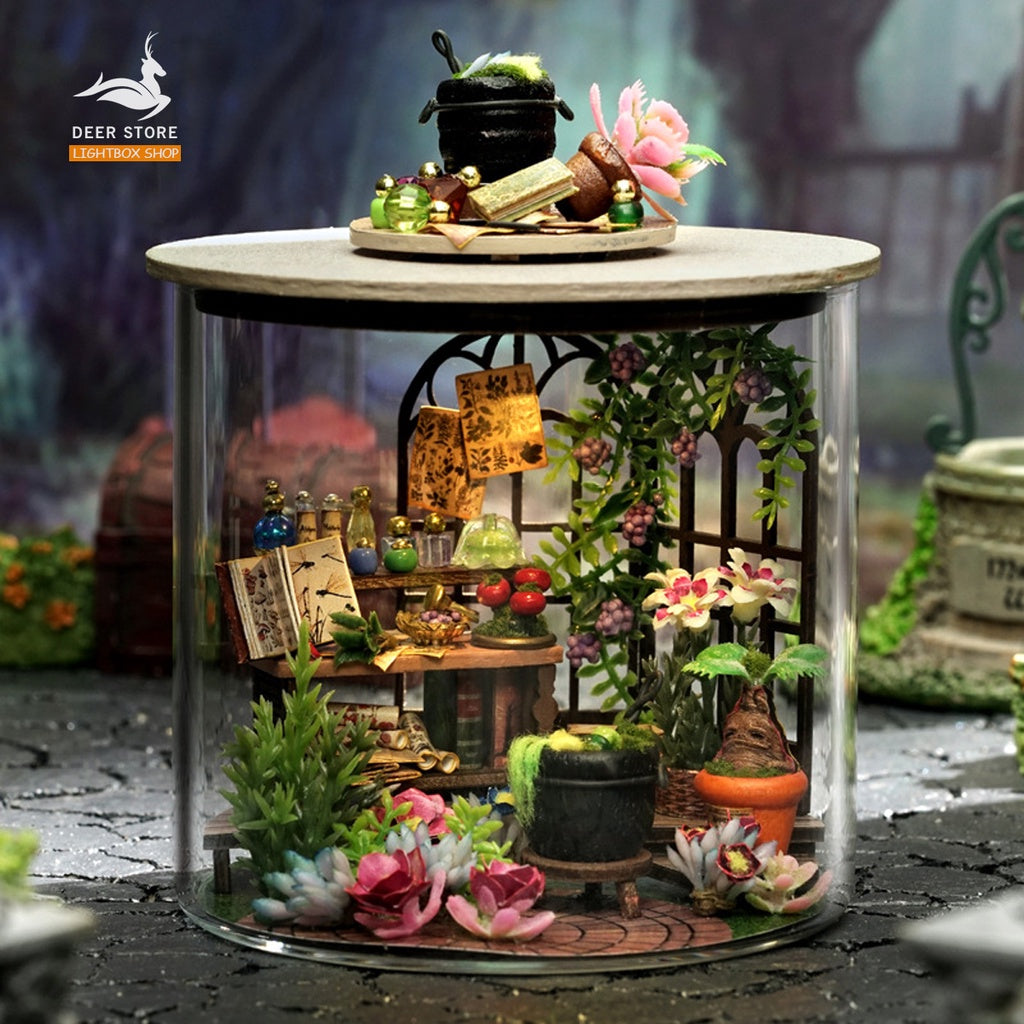 Ngôi Nhà Búp Bê Ma Thuật DIY trong Trụ Thủy Tinh | Tặng KEO DÁN. Mô hình nhà gỗ 3d tự làm. Dream Bottle B32
