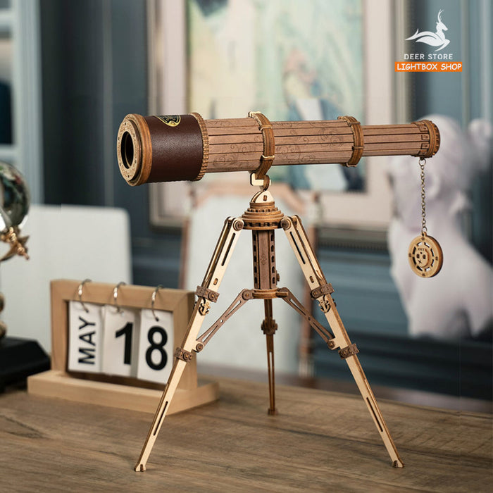 [Bản Tiếng Anh] Mô Hình Gỗ 3D Tự Lắp Ráp ROBOTIME ROKR Kính Viễn Vọng Monocular Telescope ST004. Đồ chơi Lắp ráp gỗ 3D