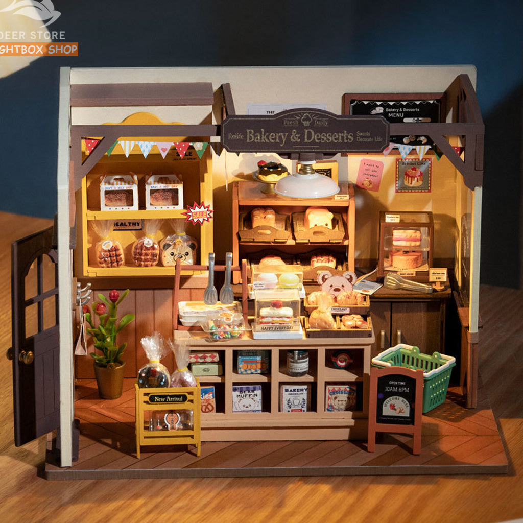 Mô hình Tiệm Bánh nướng Nhà Búp bê ROBOTIME. Rolife Becka's Baking House DIY Miniature House DG161
