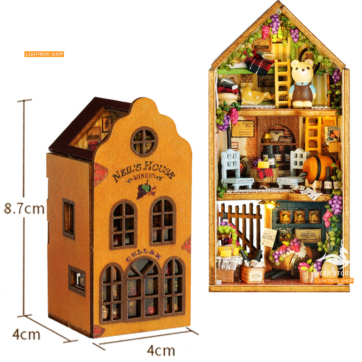 Nhà búp bê MINI diy tự làm lắp ráp. Tặng KEO DÁN. QH001 | Mô hình gỗ xây dựng thu nhỏ nhiều kiểu ráp