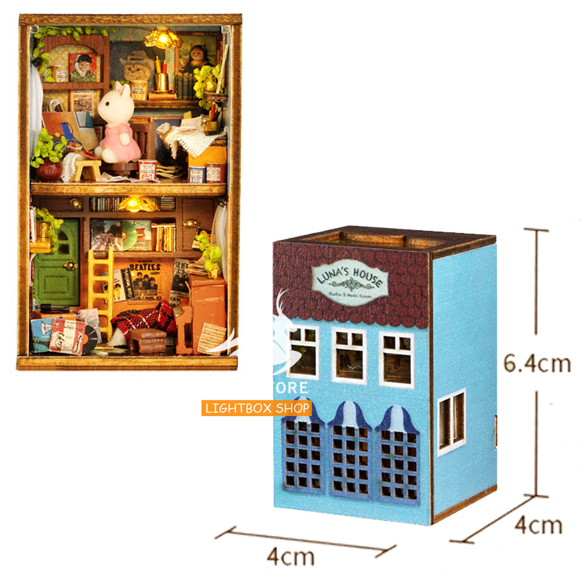 Nhà búp bê MINI diy tự làm lắp ráp. Tặng KEO DÁN. QH001 | Mô hình gỗ xây dựng thu nhỏ nhiều kiểu ráp