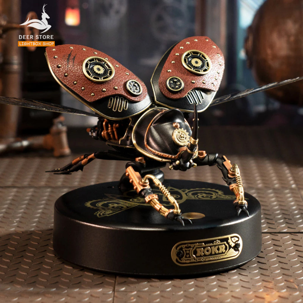 [Bản Quốc Tế] Mô hình lắp ráp ROKR Bọ Cánh Cứng Tê Giác Rhinoceros Beetle Model DIY 3D Puzzle MI01 DIY. Có đèn Led.