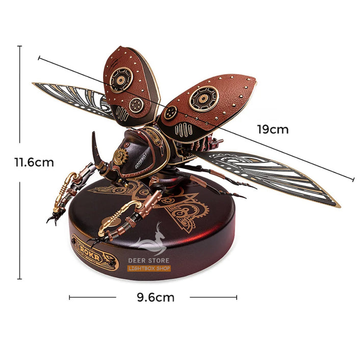 [Bản Quốc Tế] Mô hình lắp ráp ROKR Bọ Cánh Cứng Tê Giác Rhinoceros Beetle Model DIY 3D Puzzle MI01 DIY. Có đèn Led.