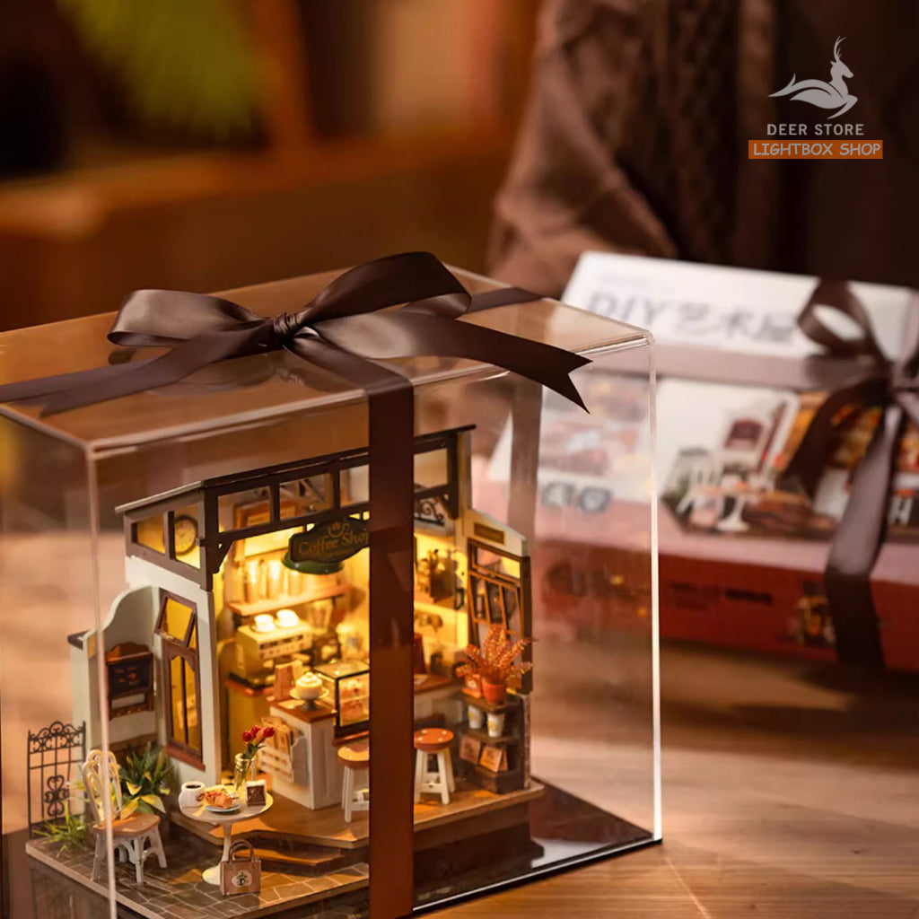 Mô hình nhà Robotime Rolife No.17 Café Miniature House kit DG162 bằng gỗ DIY. Quà tặng ý nghĩa tự làm.