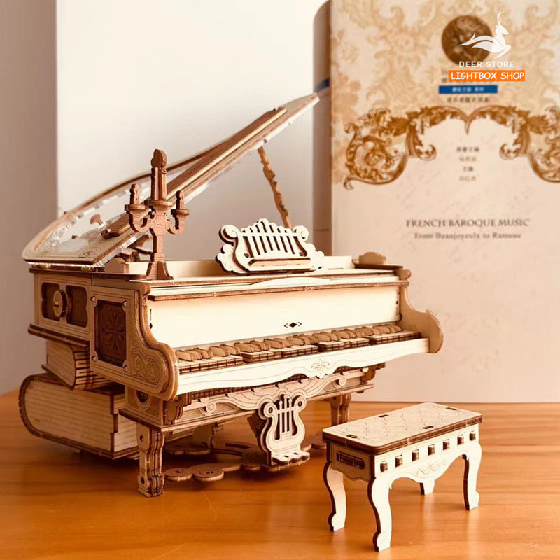 Hộp nhạc Robotime ROKR Magic Piano AMK81 Đồ chơi lắp ráp 3D bằng gỗ. 3D Wooden Puzzle AMK81. Bản Tiếng Anh