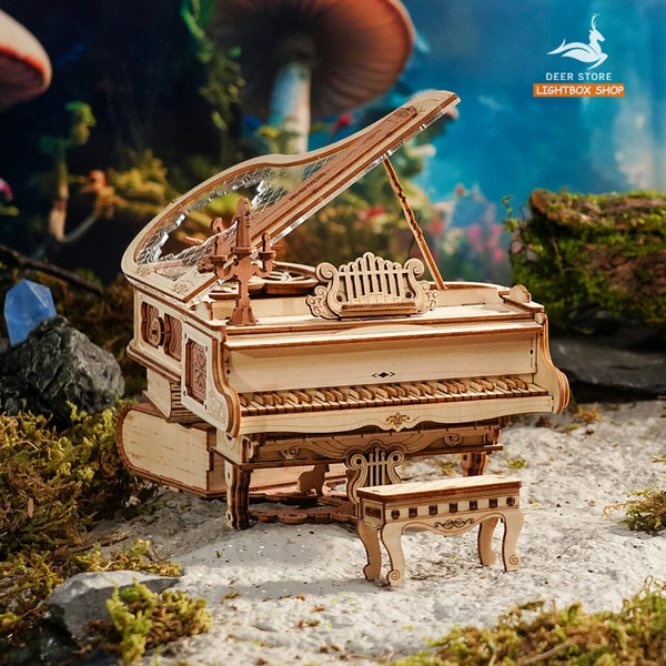 Hộp nhạc Robotime ROKR Magic Piano AMK81 Đồ chơi lắp ráp 3D bằng gỗ. 3D Wooden Puzzle AMK81. Bản Tiếng Anh