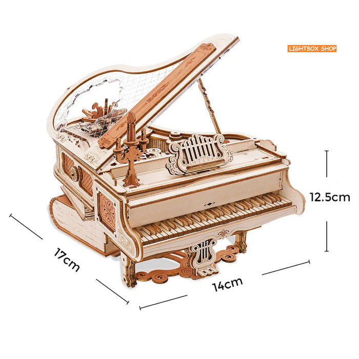 Hộp nhạc Robotime ROKR Magic Piano AMK81 Đồ chơi lắp ráp 3D bằng gỗ. 3D Wooden Puzzle AMK81. Bản Tiếng Anh