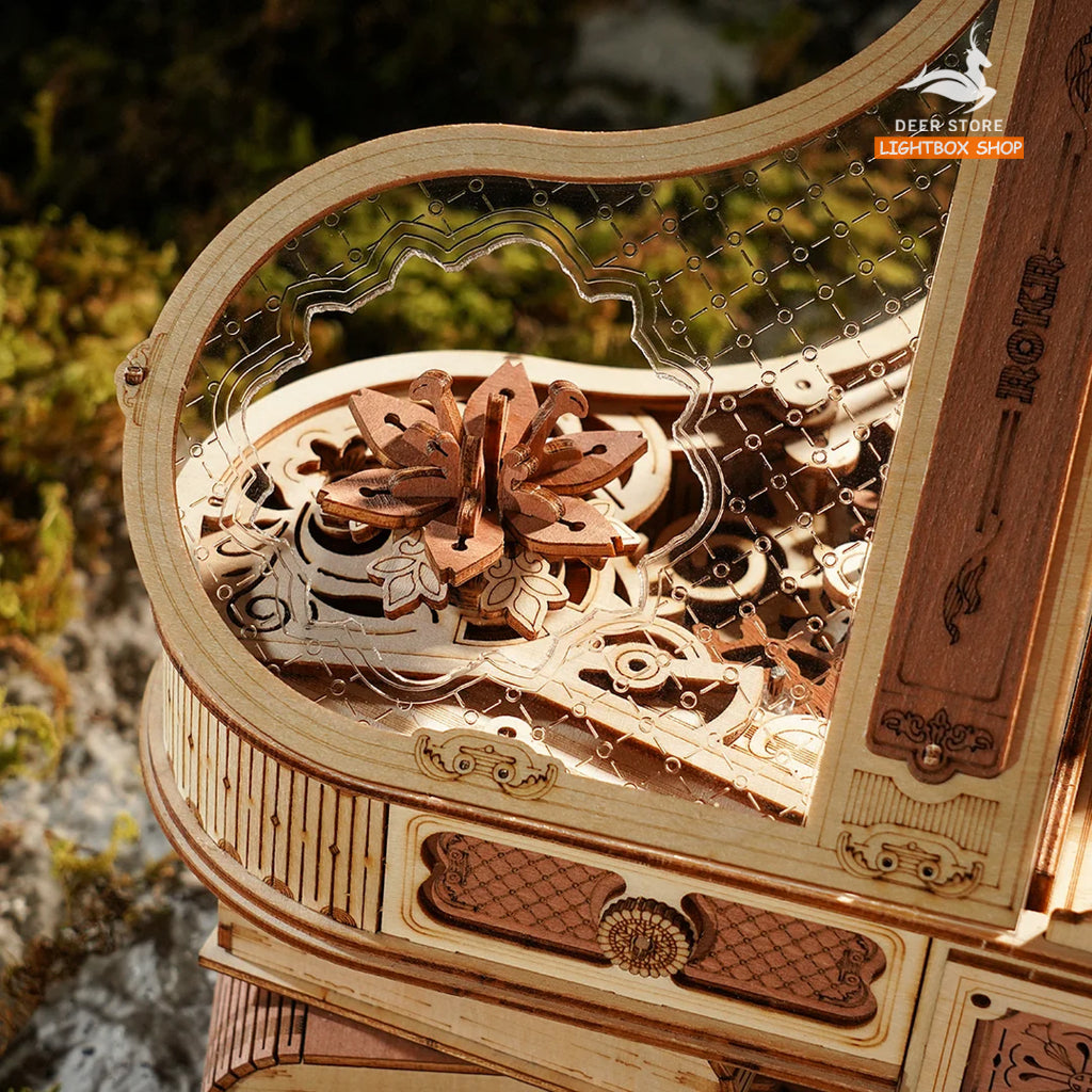 Hộp nhạc Robotime ROKR Magic Piano AMK81 Đồ chơi lắp ráp 3D bằng gỗ. 3D Wooden Puzzle AMK81. Bản Tiếng Anh