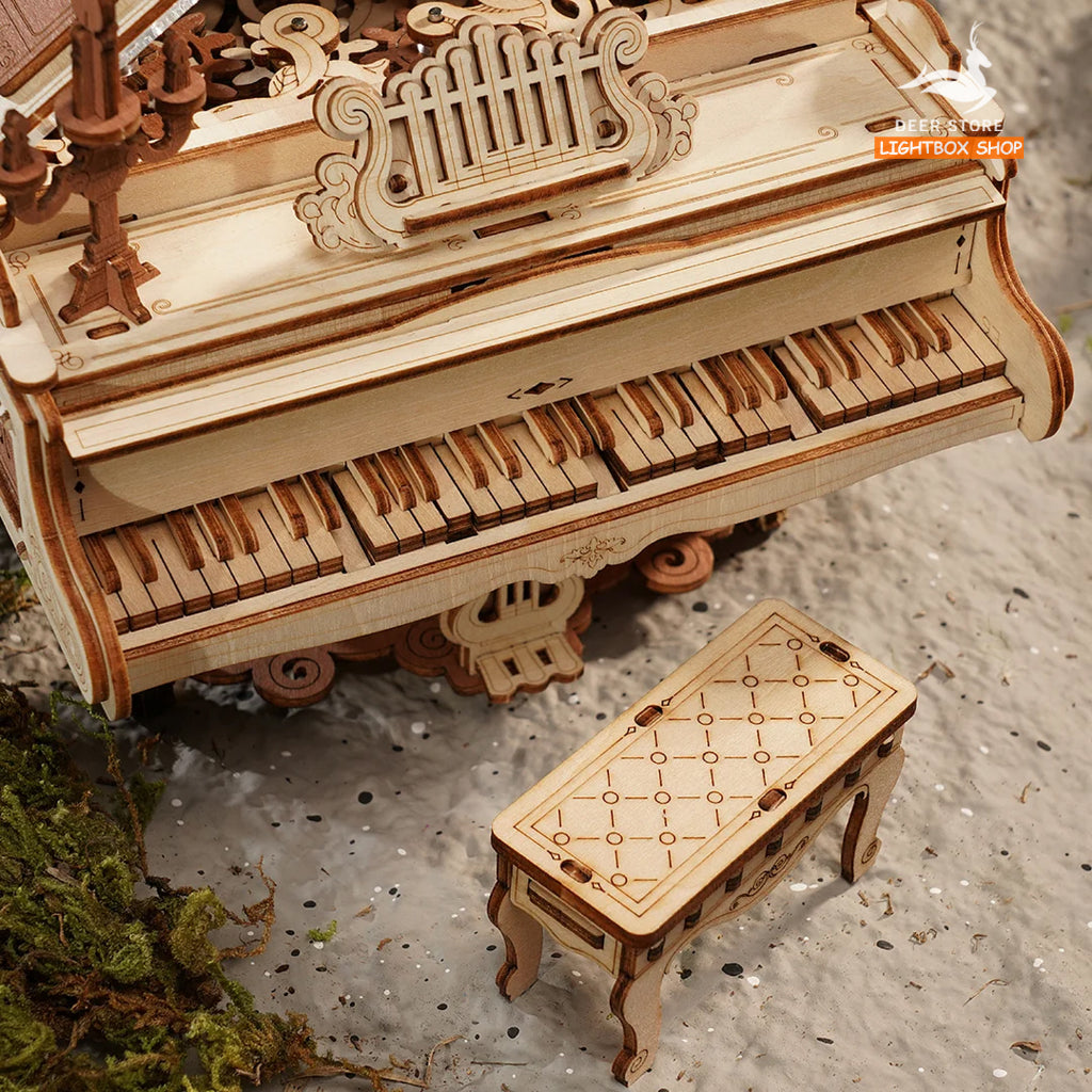 Hộp nhạc Robotime ROKR Magic Piano AMK81 Đồ chơi lắp ráp 3D bằng gỗ. 3D Wooden Puzzle AMK81. Bản Tiếng Anh
