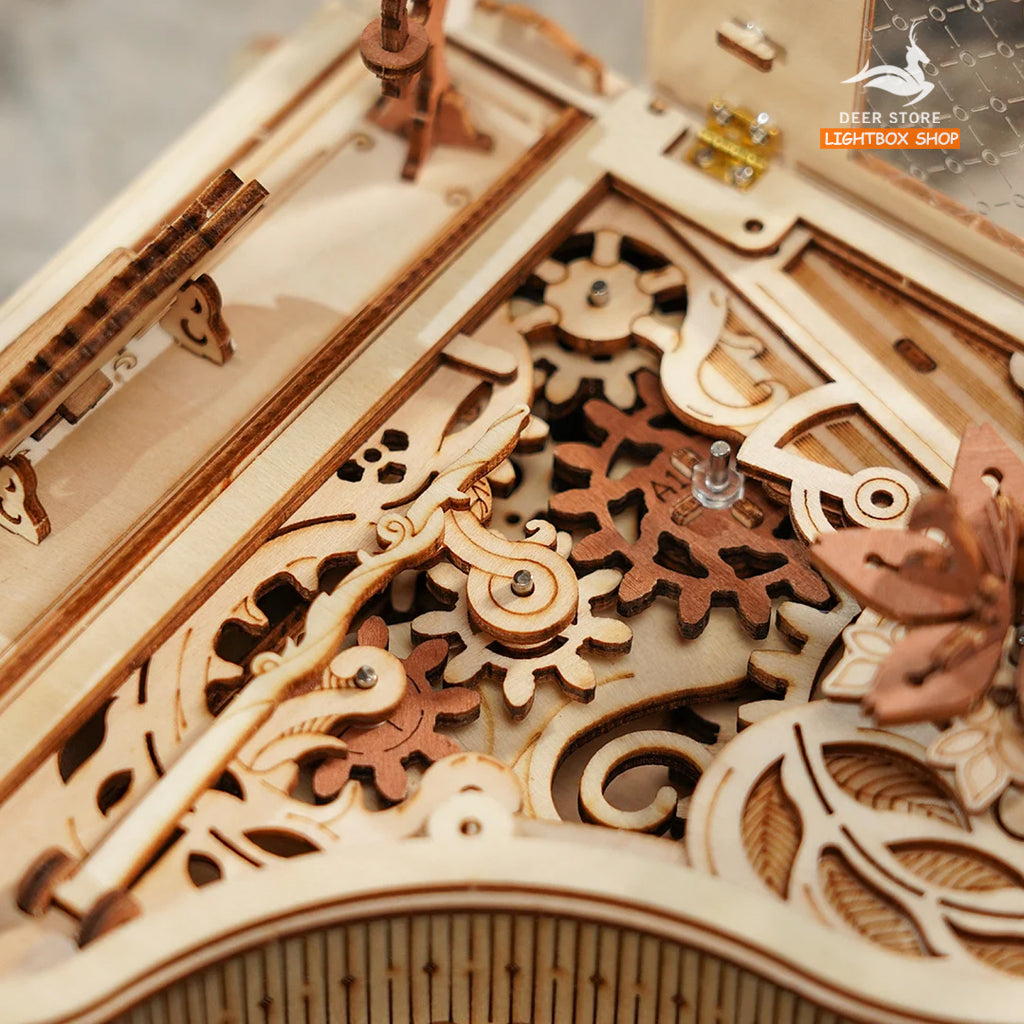 Hộp nhạc Robotime ROKR Magic Piano AMK81 Đồ chơi lắp ráp 3D bằng gỗ. 3D Wooden Puzzle AMK81. Bản Tiếng Anh