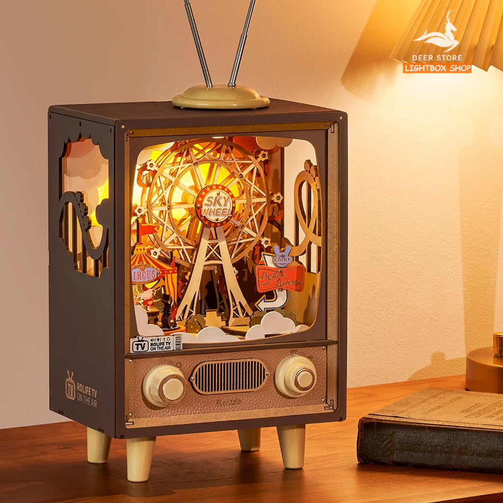 HD Tiếng Việt. Hộp nhạc Robotime Rolife Sunset Carnival Music Box 3D Wooden Puzzle AMT01 | Bộ lắp ráp xếp hình gỗ 3D DIY