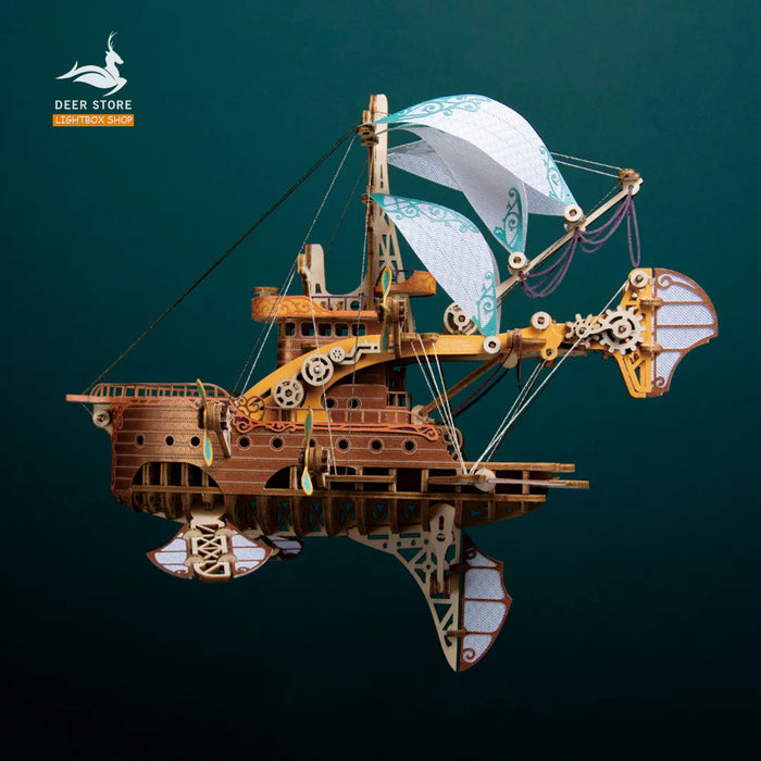 Mô hình gỗ Tự lắp ráp DIY 3D Tuyệt Vời Tàu Vũ Trụ. Đồ Chơi Xếp Hình Bằng Gỗ. Tặng keo dán. 80 Days Around The World