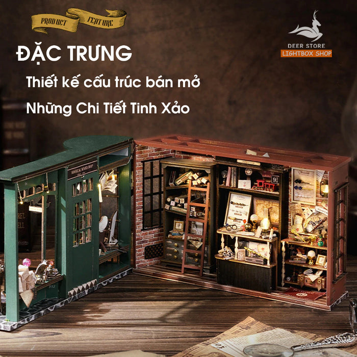 Nhà Búp Bê Bằng Gỗ Thu Nhỏ Với Thiết kế Mở The Magic House. Tặng Dụng Cụ và 2 Bình Keo Mô Hình Nhà gỗ Tự làm DIY F032.