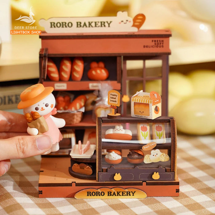 Nhà Búp Bê Bằng Gỗ Robotime Rolife Roro Pretend Play Miniature House Kit Bộ sưu Mini Friends. Tặng Búp Bê RSW01