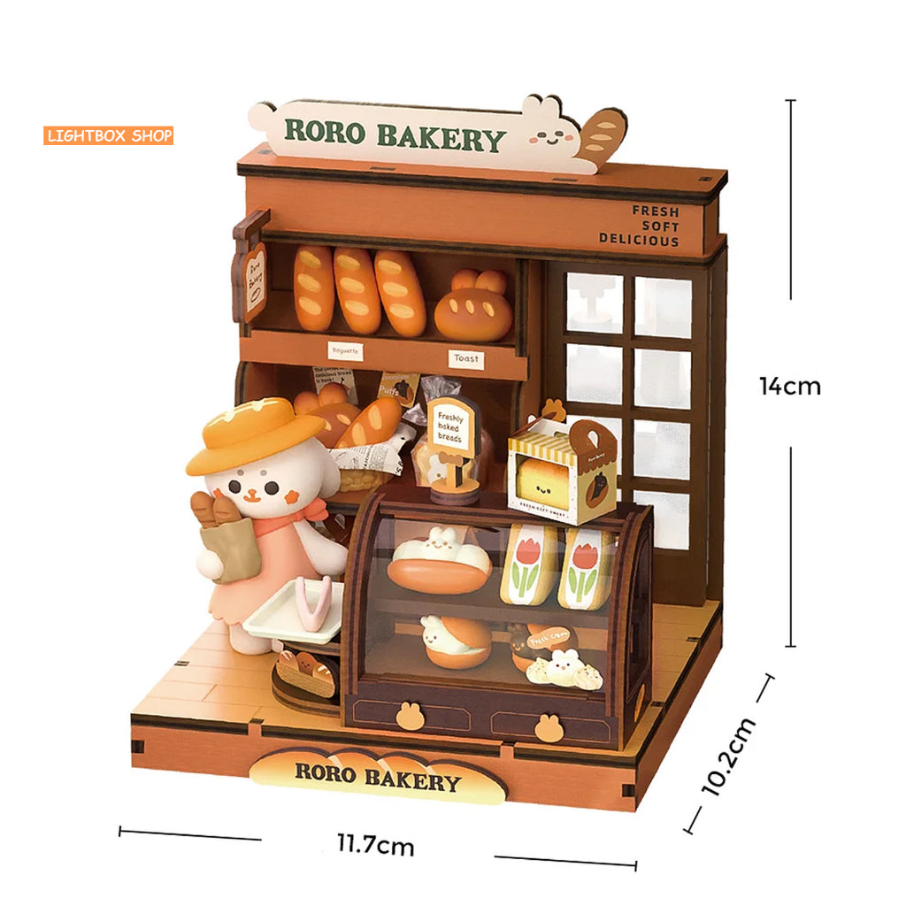 Nhà Búp Bê Bằng Gỗ Robotime Rolife Roro Pretend Play Miniature House Kit Bộ sưu Mini Friends. Tặng Búp Bê RSW01