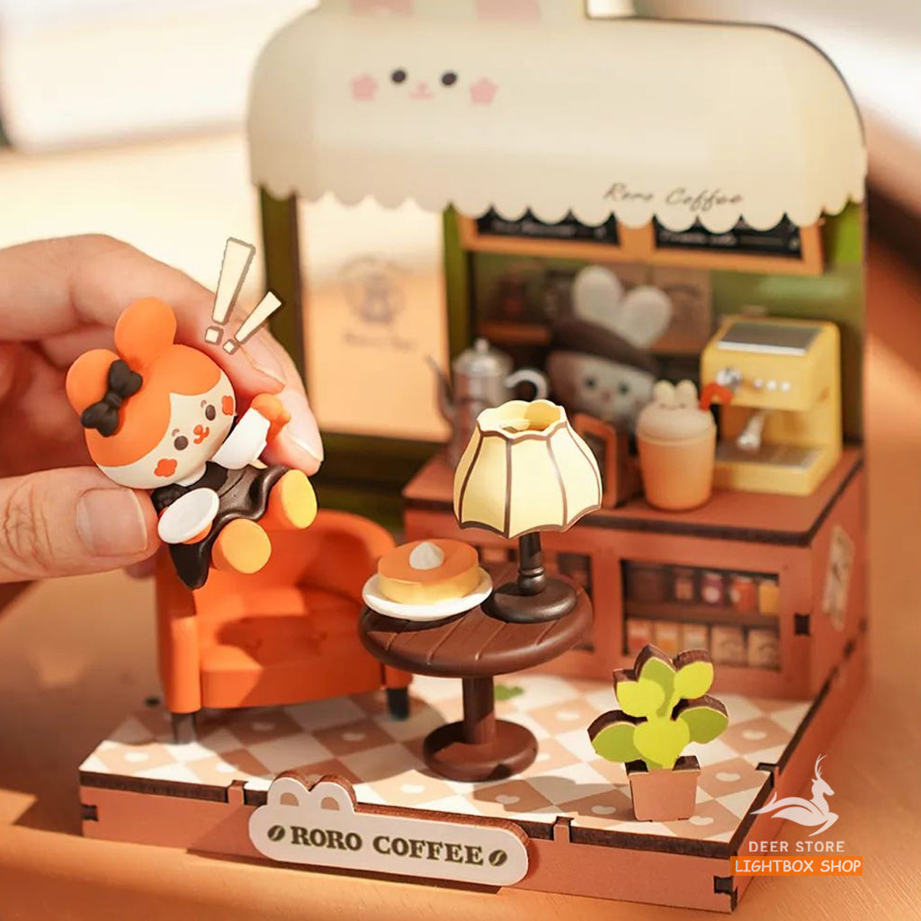 Nhà Búp Bê Bằng Gỗ Robotime Rolife Roro Pretend Play Miniature House Kit Bộ sưu Mini Friends. Tặng Búp Bê RSW01