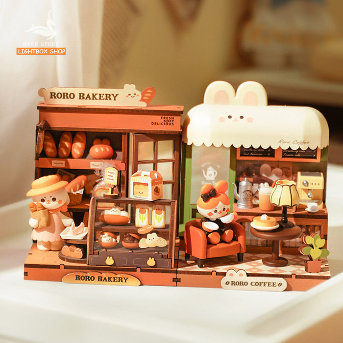 Nhà Búp Bê Bằng Gỗ Robotime Rolife Roro Pretend Play Miniature House Kit Bộ sưu Mini Friends. Tặng Búp Bê RSW01