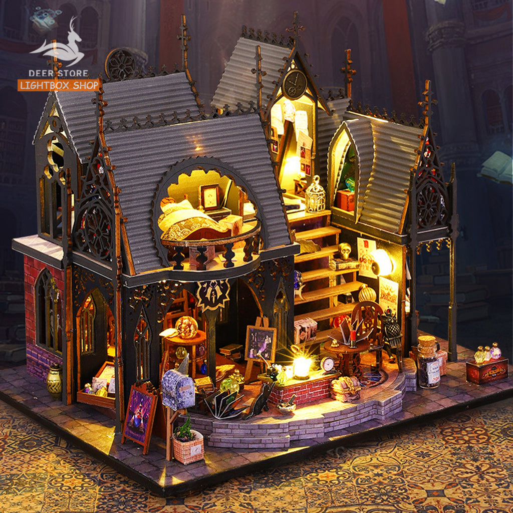 Nhà Búp Bê Tự Làm Bằng Gỗ Luna Magic Ngôi Nhà Phép Thuật Mini, Tặng dụng cụ và keo dán ES011. Quà tặng sinh nhật