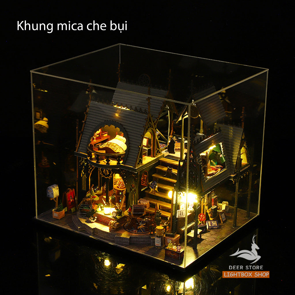 Nhà Búp Bê Tự Làm Bằng Gỗ Luna Magic Ngôi Nhà Phép Thuật Mini, Tặng dụng cụ và keo dán ES011. Quà tặng sinh nhật