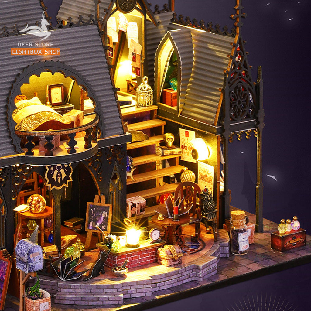 Nhà Búp Bê Tự Làm Bằng Gỗ Luna Magic Ngôi Nhà Phép Thuật Mini, Tặng dụng cụ và keo dán ES011. Quà tặng sinh nhật