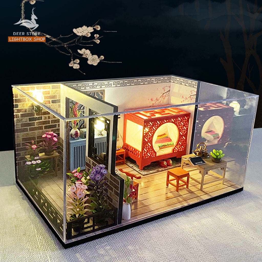 Nhà Búp Bê Bằng Gỗ Mô hình Nhà Bếp Và Phòng Ngủ tự làm DIY. Tặng Dụng Cụ Và Keo dán. MD23. Quà Tặng Ý Nghĩa