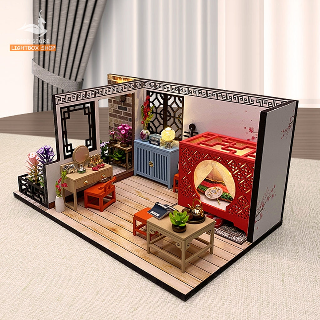 Nhà Búp Bê Bằng Gỗ Mô hình Nhà Bếp Và Phòng Ngủ tự làm DIY. Tặng Dụng Cụ Và Keo dán. MD23. Quà Tặng Ý Nghĩa