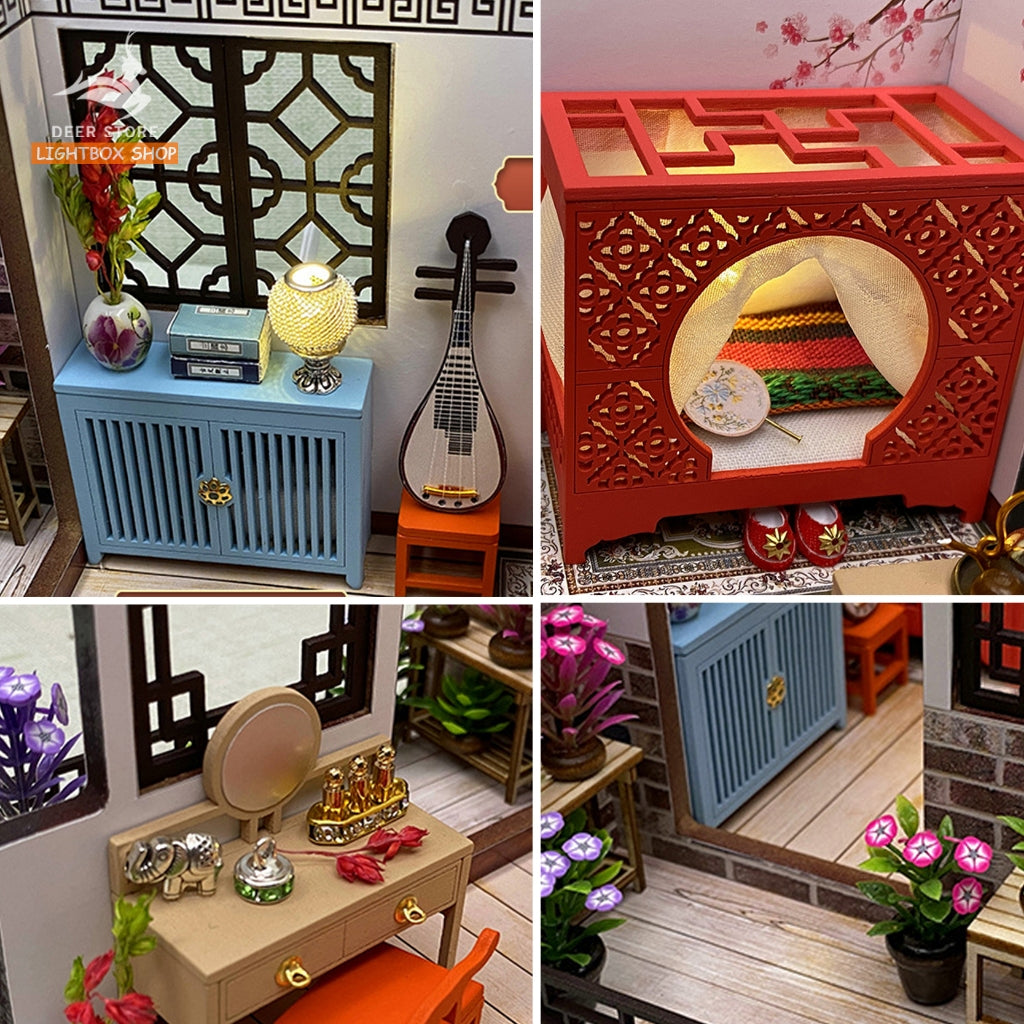 Nhà Búp Bê Bằng Gỗ Mô hình Nhà Bếp Và Phòng Ngủ tự làm DIY. Tặng Dụng Cụ Và Keo dán. MD23. Quà Tặng Ý Nghĩa