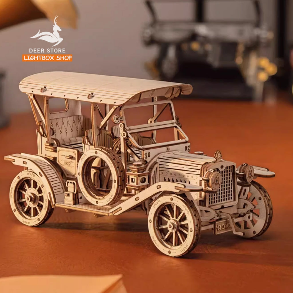 Mô hình lắp ráp Robotime Xe Hơi Cổ Tự lắp ráp bằng gỗ DIY. ROKR Vintage Car 3D Wooden Puzzle MC801