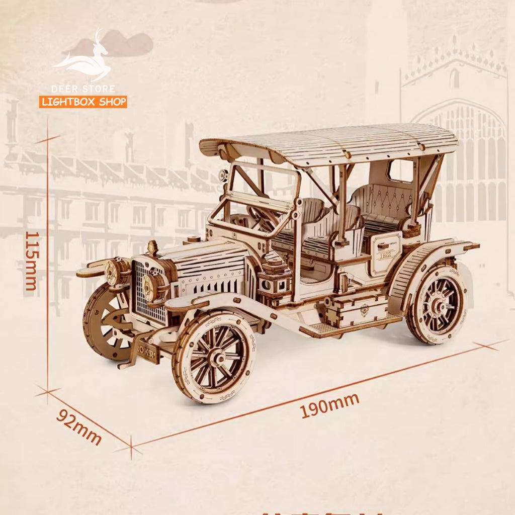 Mô hình lắp ráp Robotime Xe Hơi Cổ Tự lắp ráp bằng gỗ DIY. ROKR Vintage Car 3D Wooden Puzzle MC801