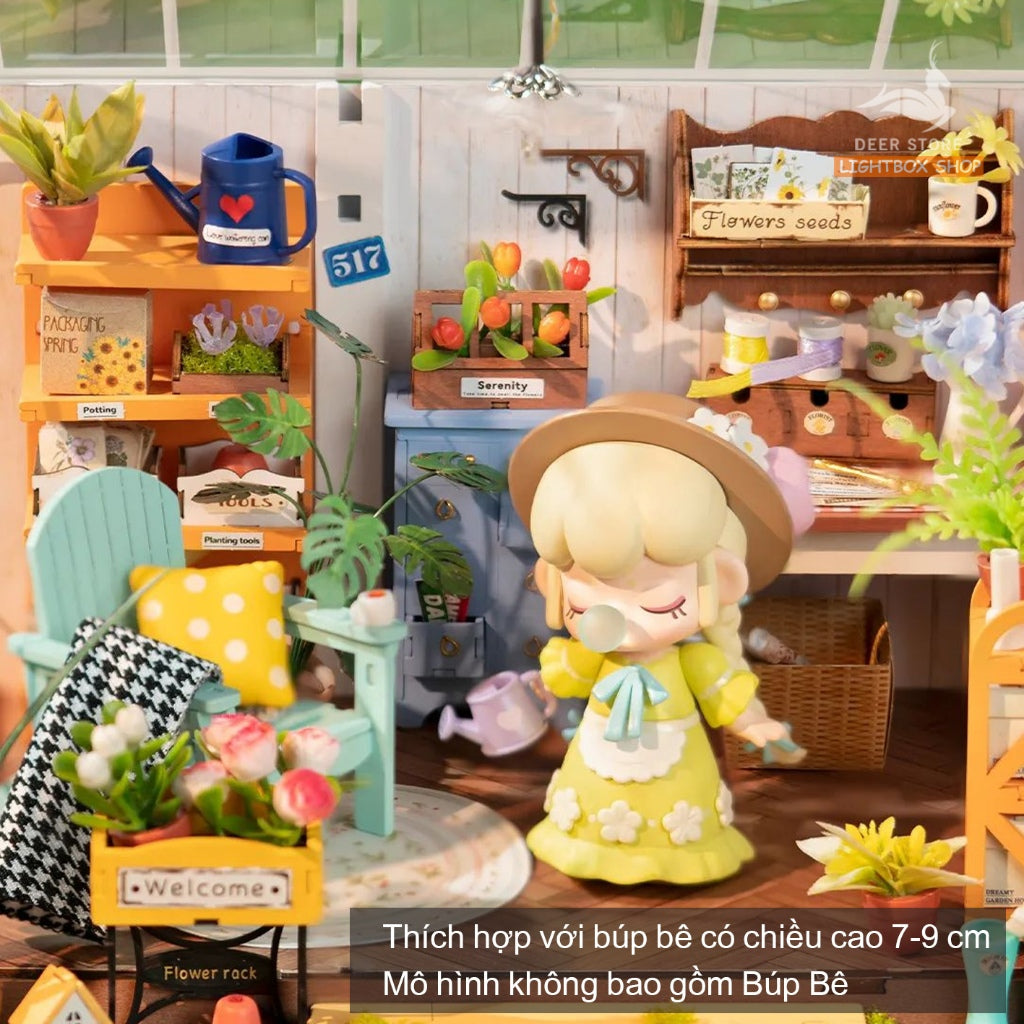 Nhà búp bê Robotime bằng gỗ tự lắp ráp Rolife Dreamy Garden House DIY DG163. Mô hình nhà gỗ 3d. Quà tặng ý nghĩa