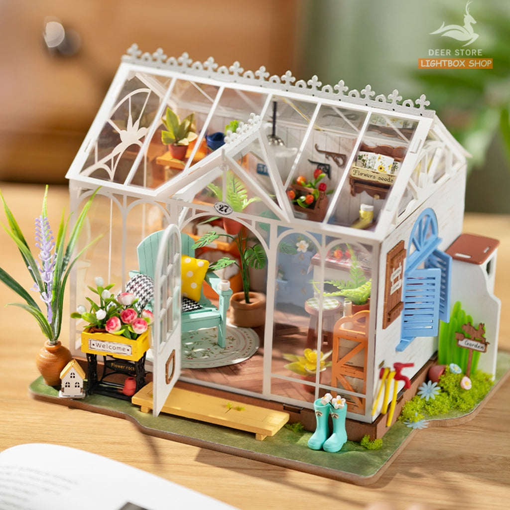 Nhà búp bê Robotime bằng gỗ tự lắp ráp Rolife Dreamy Garden House DIY DG163. Mô hình nhà gỗ 3d. Quà tặng ý nghĩa