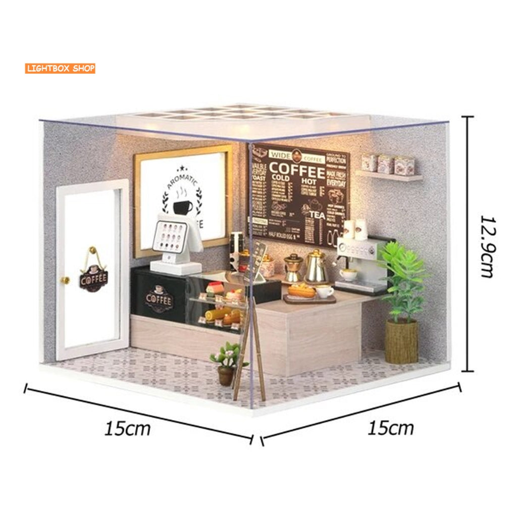 Nhà búp bê Mini DIY tự làm bằng gỗ. Tặng KEO DÁN. Mô hình gỗ 3d H-021 Bộ sưu tập My Little Scene Series