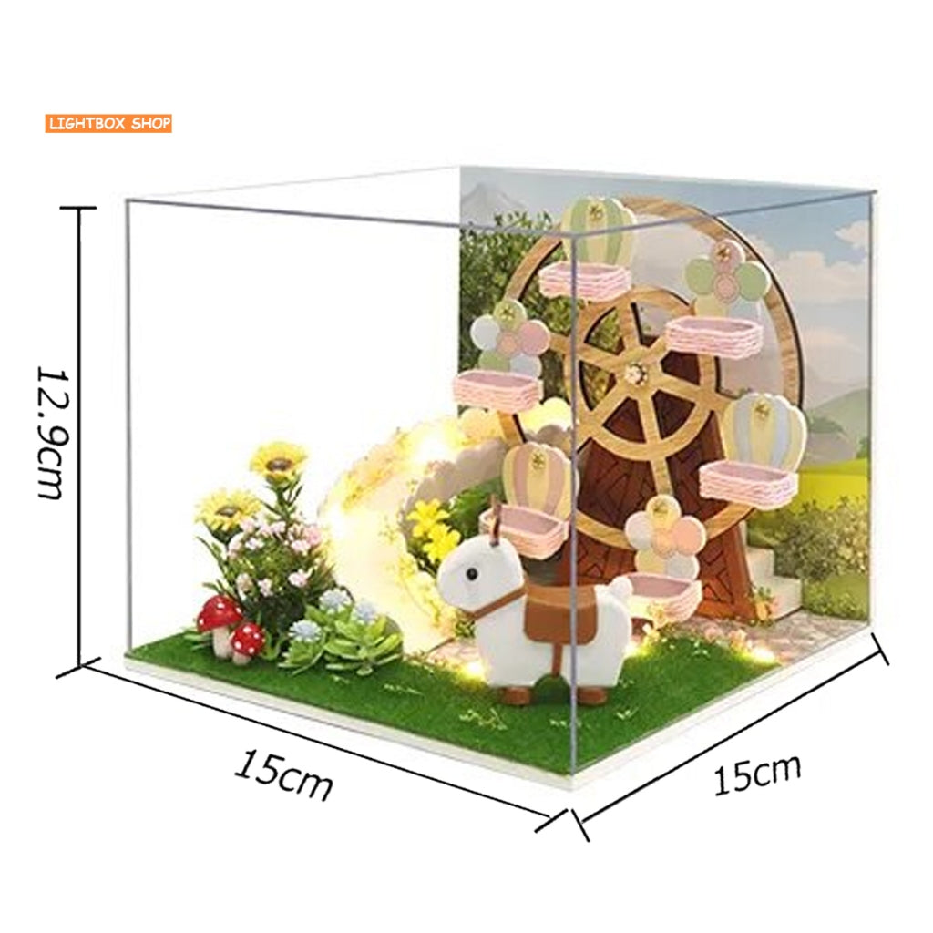 Nhà búp bê Mini DIY tự làm bằng gỗ. Tặng KEO DÁN. Mô hình gỗ 3d H-021 Bộ sưu tập My Little Scene Series