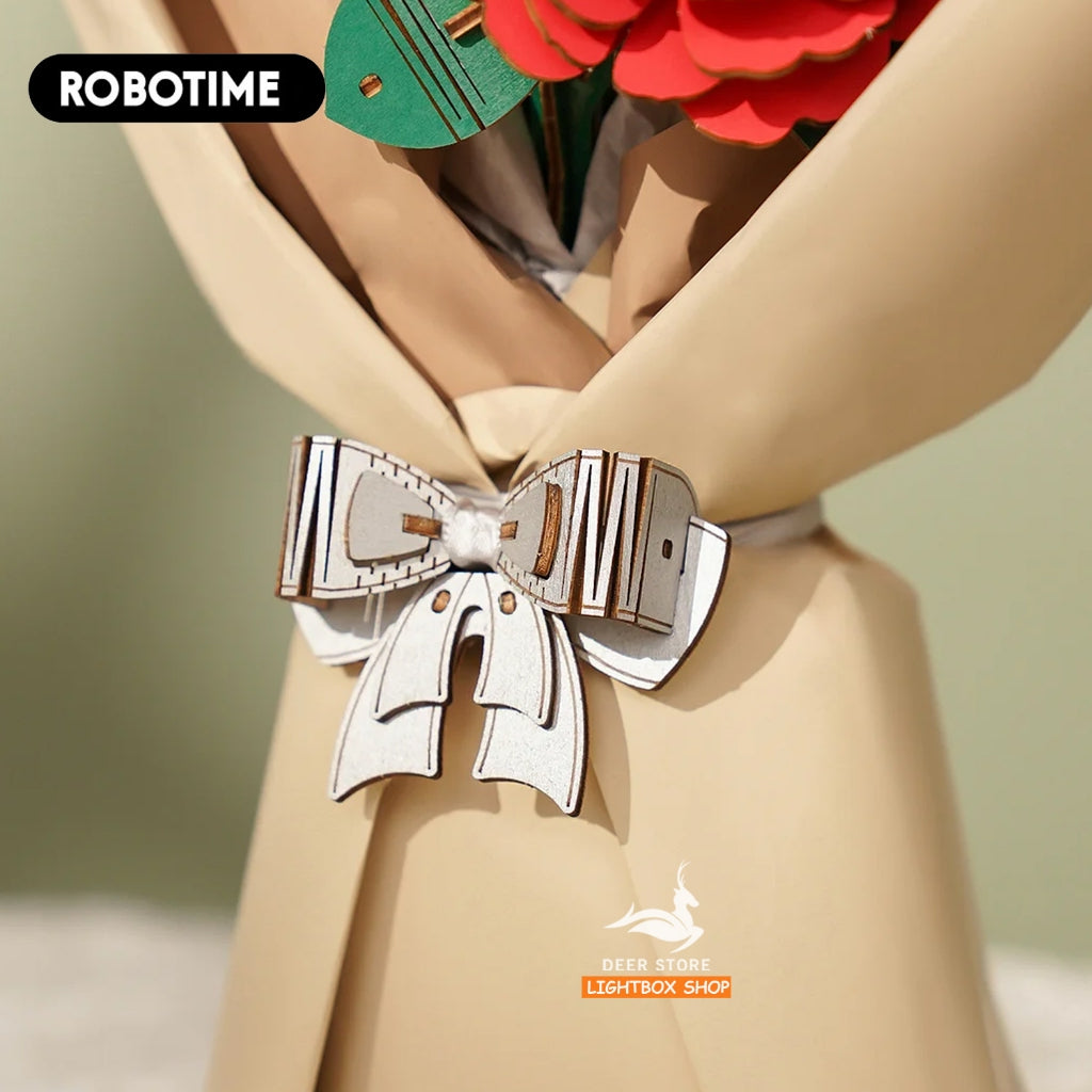 Robotime DIY Bó hoa bằng gỗ 3D tự làm. ROKR ROWOOD Wooden Flower Bouquet TW01H. Hoa tự làm Quà tặng ý Nghĩa cho Bạn Gái