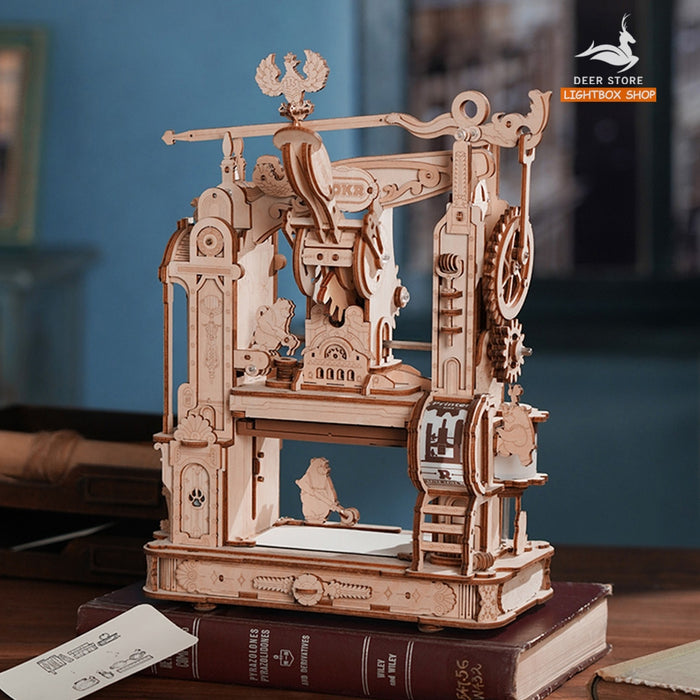 Mô hình Máy in cổ điển bằng gỗ 3d Robotime ROKR Classic Printing Press 3D Wooden Puzzle LK602. Tạo sổ lưu niệm DIY