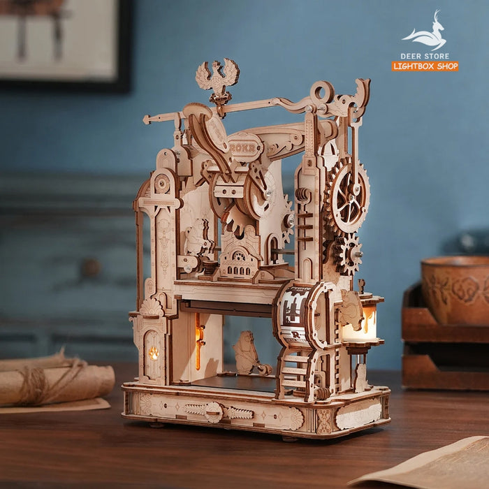 Mô hình Máy in cổ điển bằng gỗ 3d Robotime ROKR Classic Printing Press 3D Wooden Puzzle LK602. Tạo sổ lưu niệm DIY