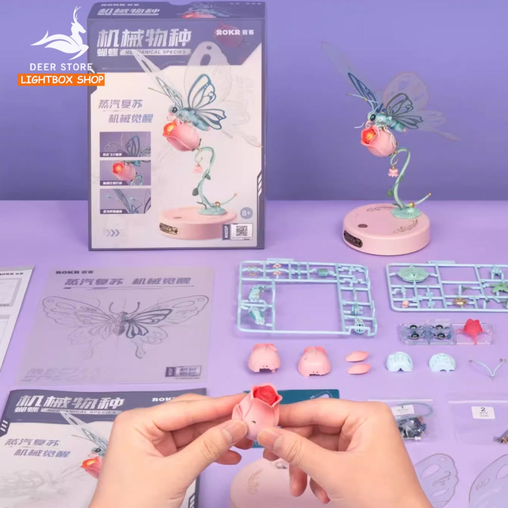 Mô hình Butterfly tự lắp ráp của Robotime. ROKR Mechanical Butterfly DIY 3D Puzzle MI05. Quà tặng bạn gái ý nghĩa