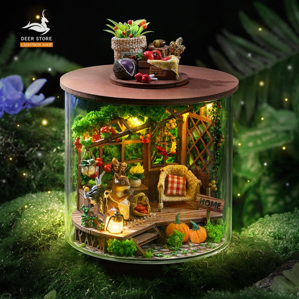 Ngôi Nhà Búp Bê Ma Thuật DIY trong Trụ Thủy Tinh | Tặng KEO DÁN. Mô hình nhà gỗ 3d tự làm. Dream Bottle B32