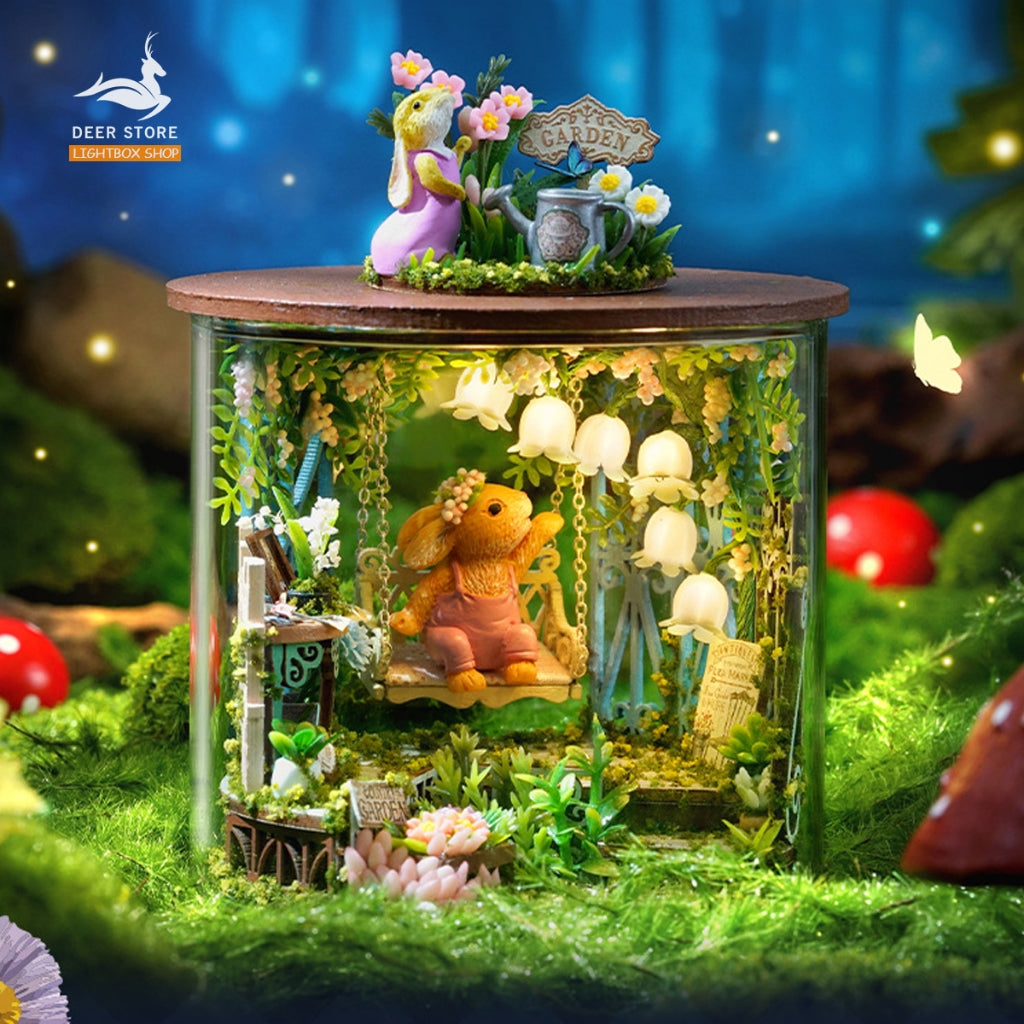 Ngôi Nhà Búp Bê Ma Thuật DIY trong Trụ Thủy Tinh | Tặng KEO DÁN. Mô hình nhà gỗ 3d tự làm. Dream Bottle B32