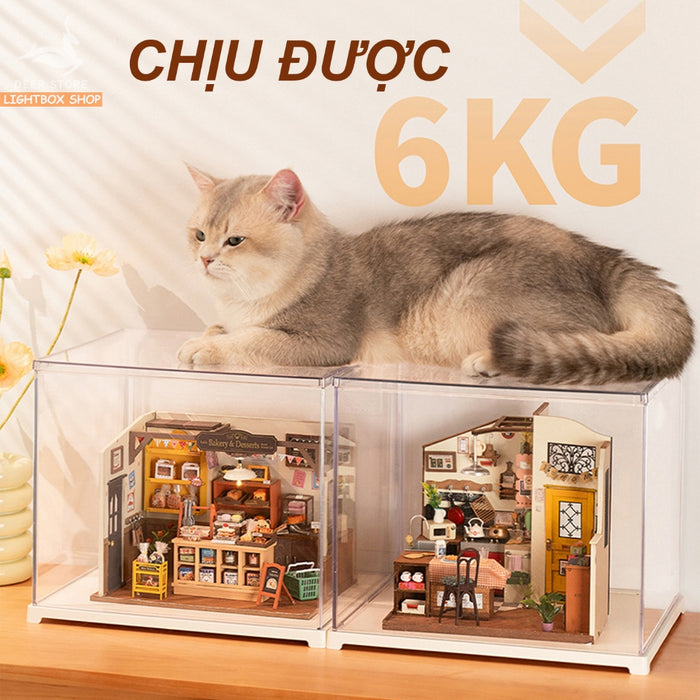 Khung che bụi dành cho tất cả nhà búp bê của Robotime. Hộp trưng bày Rolife Display Box DF03L