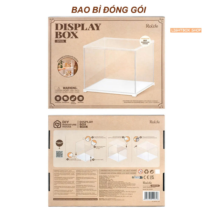 Khung che bụi dành cho tất cả nhà búp bê của Robotime. Hộp trưng bày Rolife Display Box DF03L