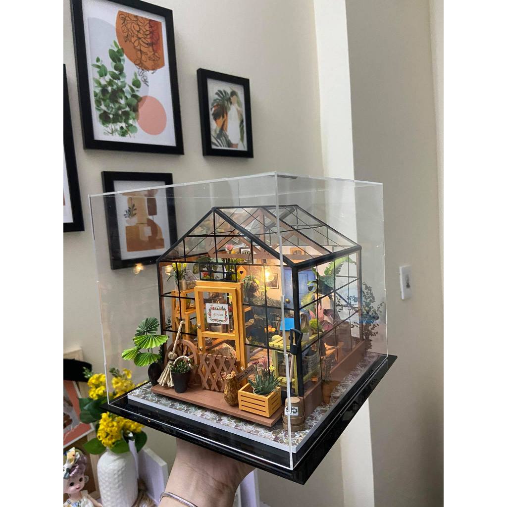Mô Hình NHÀ DIY ROBOTIME | Bản tiếng ANh. Nhà búp bê Tự làm bằng gỗ [Nhà có nội thất & đèn LED] Cửa hàng hoa DG104