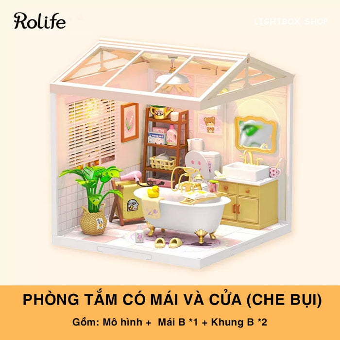 Nhà Búp Bê tự làm của Robotime bằng Nhựa ABS. Mô hình có đèn led. DW001 Rolife Super Creator.