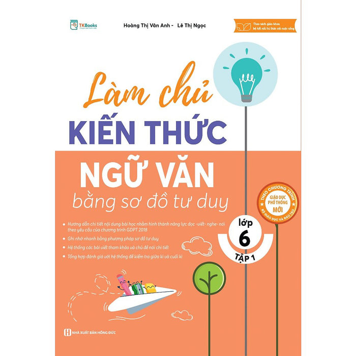 Sách - Làm Chủ Kiến Thức Ngữ Văn Bằng Sơ Đồ Tư Duy Lớp 6 Tập 1 - Mc