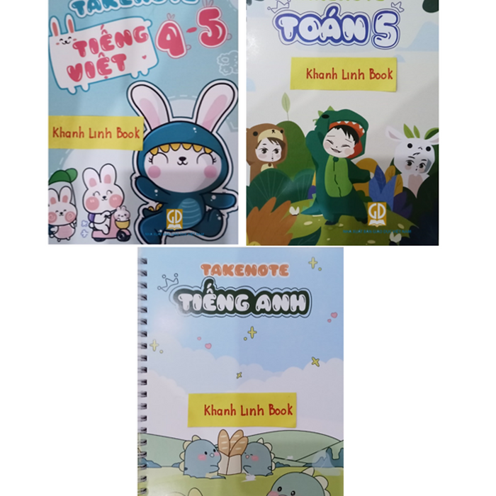 Sách - Takenote Toán + Tiếng Việt + Tiếng Anh Lớp 5