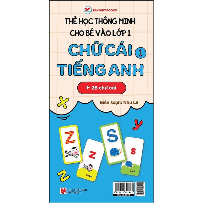 Chữ Cái Tiếng Anh 1-  Thẻ Học Thông Minh Cho Bé Vào Lớp 1: 26 Chữ Cái