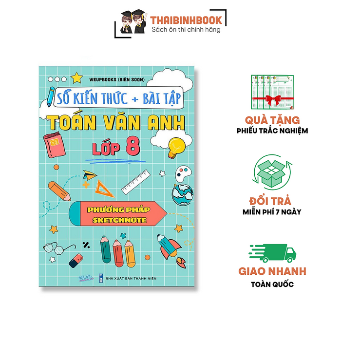 Sách Sổ Tay Sketchnote Toán Văn Anh Lớp 8, Kiến Thức Và Bài Tập Lớp 8