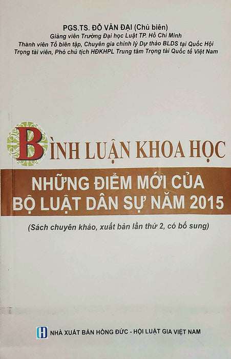 Bình Luận Khoa Học Những Điểm Mới Của Bộ Luật Dân Sự Năm 2015