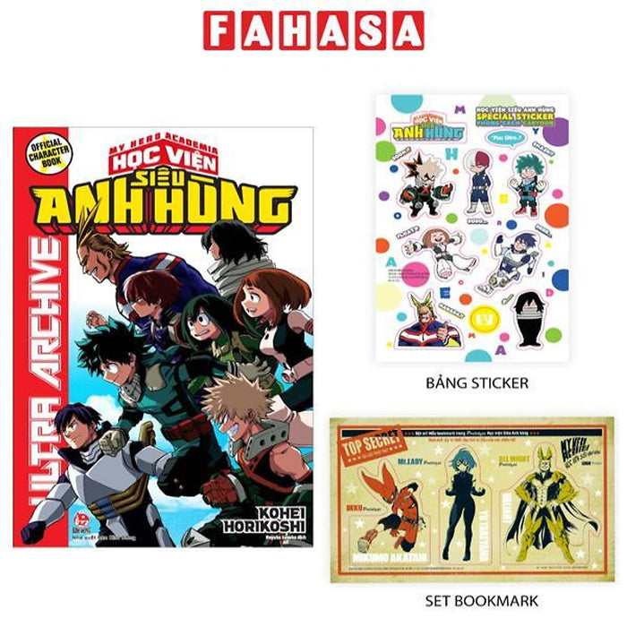 Official Character Book - My Hero Academia - Học Viện Siêu Anh Hùng - Ultra Archive - Tặng Kèm Set Bookmark Pvc + Bảng Sticker